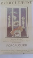 Affiche pour l'exposition <strong><em>Henry Lejeune : Caves à Lulu</em></strong> , au Centre d'Art Contemporain Boris Bojnev (Alpes Haute Provence) , du 18 au 31 août 2003.